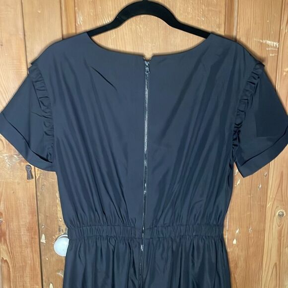 Alice + Olivia Garner Drop Shoulder Black Ruffle Mini Dress - Picture 8 of 9